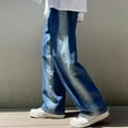 thumbnail image 5 of Savings YLSDY Men Wide Leg Jeans Baggy Y2k Straight Leg Denim Pants Fall Harajuku Vintage Jean Gradient Trouser Streetwear Clothes Blue M, 5 of 6