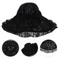 thumbnail image 1 of ADDHAT Sombrero De Encaje Negro Para Mujer Con Ancha Y Protección Solar Para Viajes Y, 1 of 7