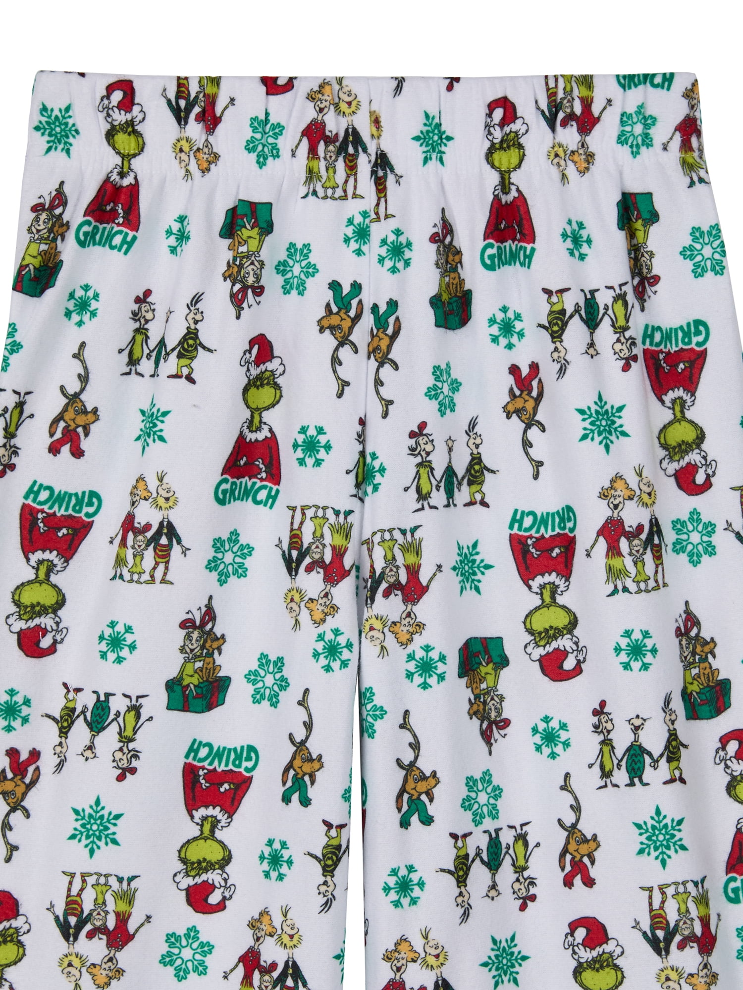 The Grinch Christmas Boys Notch Collar Top and Sleep Pants Pajama Set, 2-Piece, Size XS