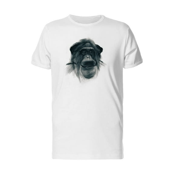 Sad Monkey Head Drawing T-Shirt Men -Image by Shutterstock, Male Medium