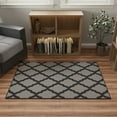 thumbnail image 4 of Ottomanson Trellis Area Rug 3'3" x 5' - Non Slip Low Pile Carpet, Dark Gray, 4 of 11