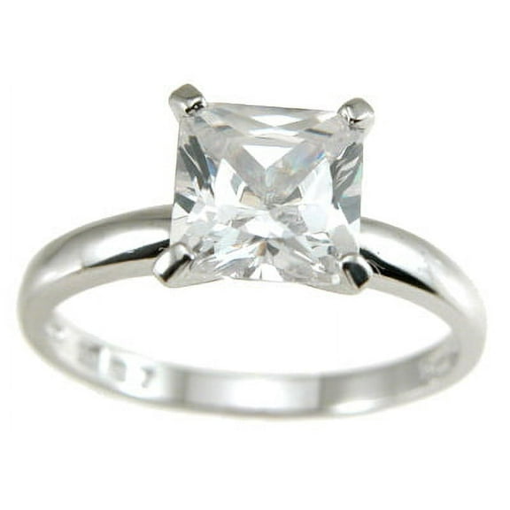 925 Sterling Silver Princess Solitaire Womens Rings & Engagement Rings Make Great Gifts for Girlfriend