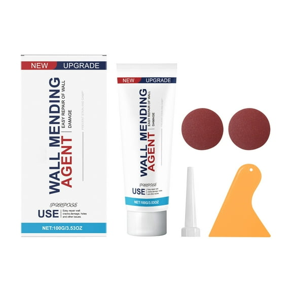 JIhuahe Drywall Repair Kit with Plaster and Scraper, 4 fl oz Adhesive Wall Filler, Quickly Covers Stains, Holes, and Cracks, Easy Application for Smooth Finishes,white