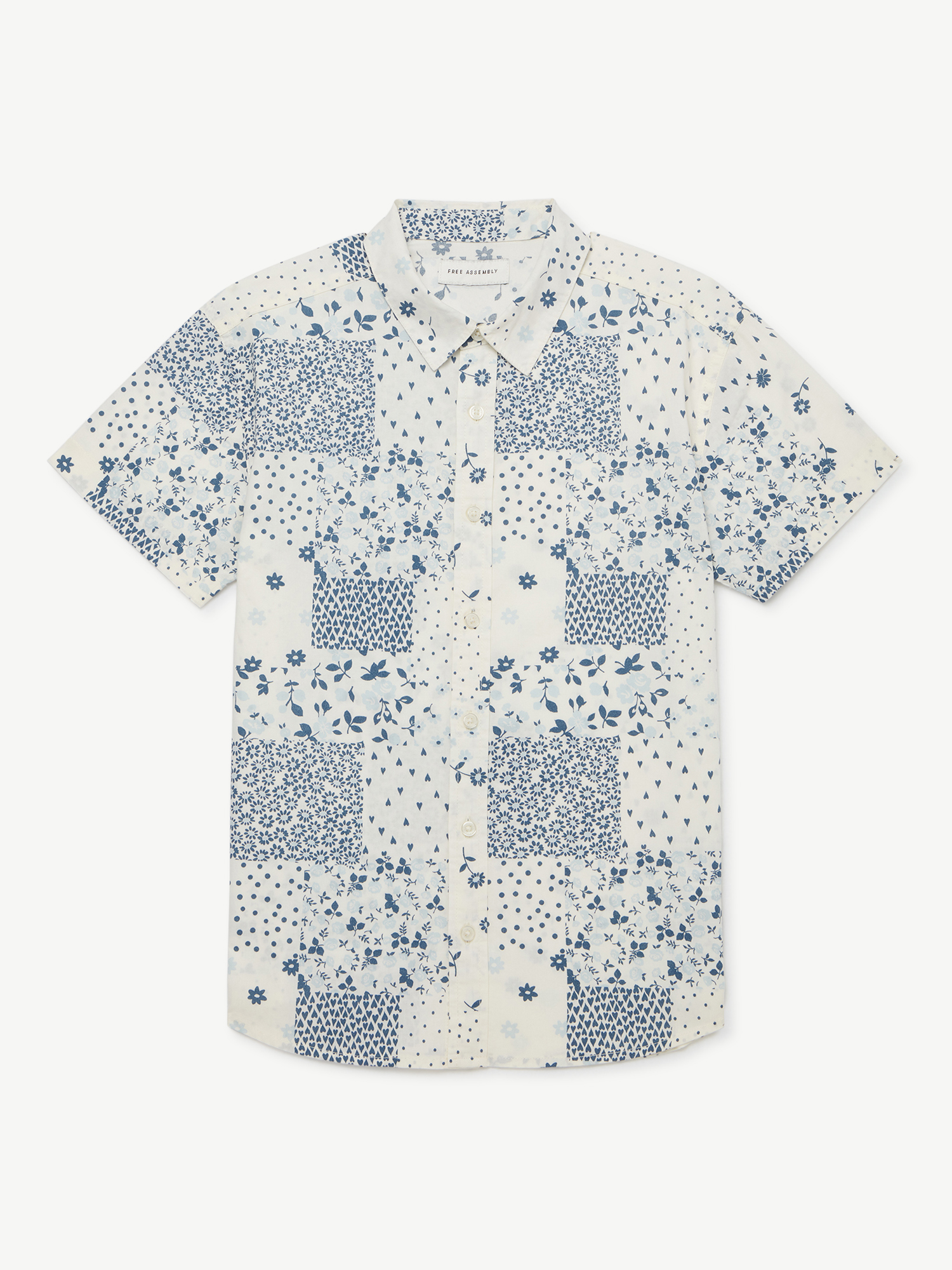 Free Assembly Boys Floral Print Button Down Shirt, Sizes 4-18 - image 5 of 5
