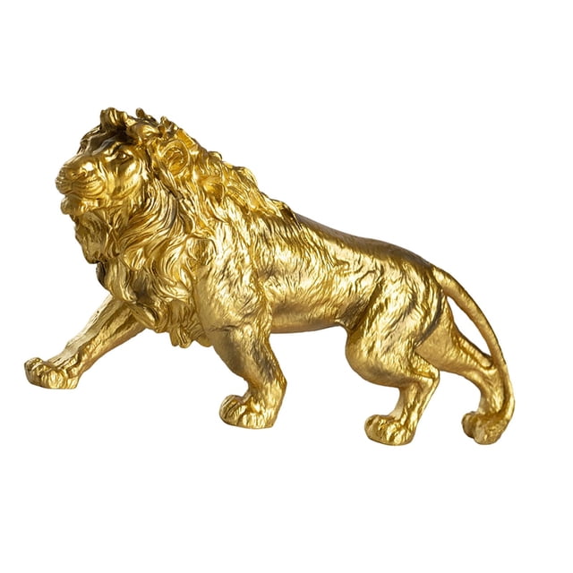 Estatua de león, escultura animal, obra de arte, figura decorativa de resina, adorno de mesa para inauguración de la casa, sala de estar, oficina,