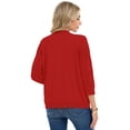 thumbnail image 7 of Chiclily Women's 3/4 Sleeve Cropped Cardigan Sweaters Button Down Crochet Textured Shrugs, 7 of 7