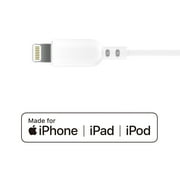 onn 3ft Lightning to 3.5 mm Audio AUX Cable, MFI Certified, White - Compatible with iPhone 14/13/12/11/X/XR/XS/8/7/6/5, iPad, and more