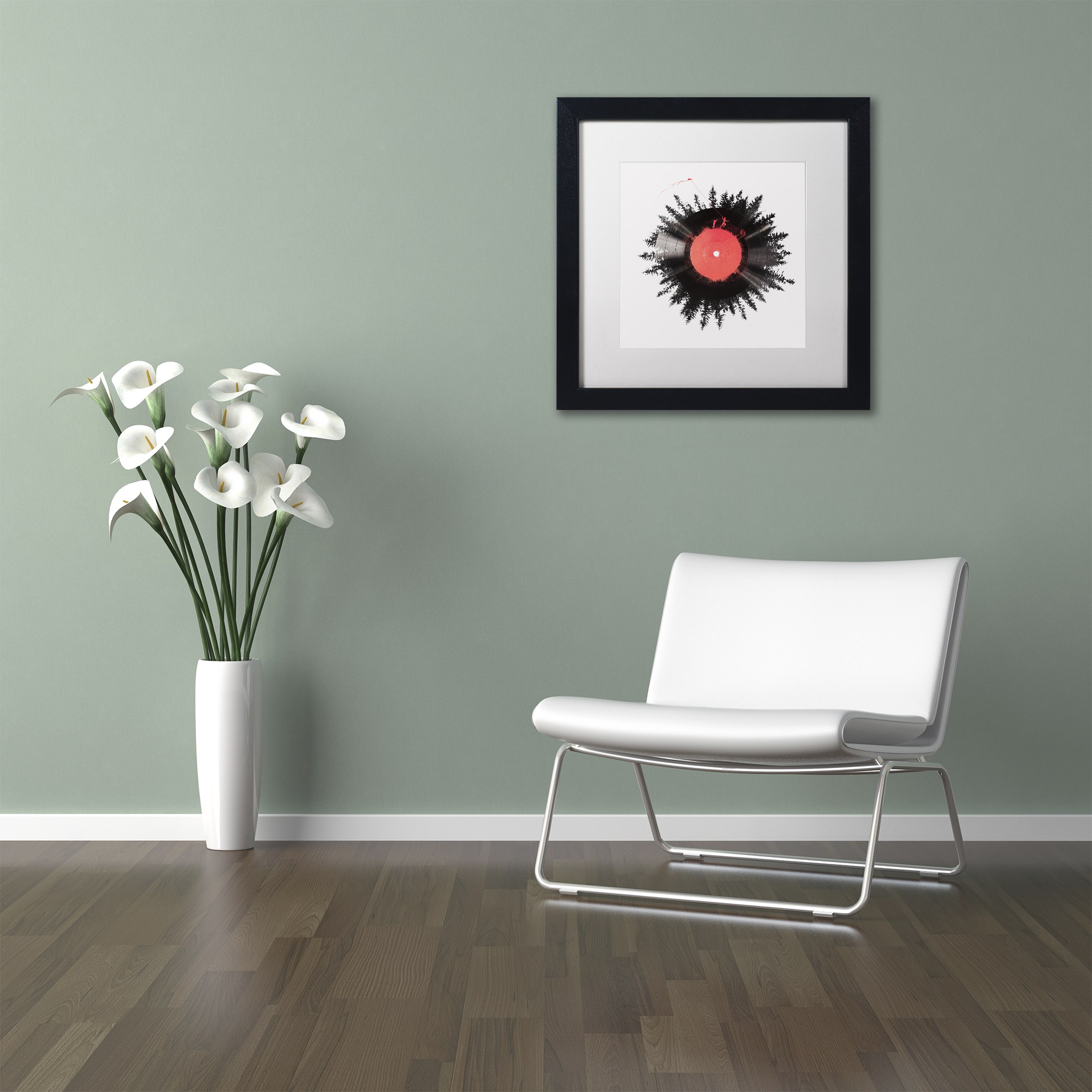 Trademark Fine Art 'The Vinyl Of My Life' Canvas Art by Robert Farkas, White Matte, Black Frame