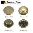 thumbnail image 2 of Uxcell 60Set Press-Stud Cap Button 12.5mm Metal Snap Fastener for Canvas, Bronze, 2 of 7