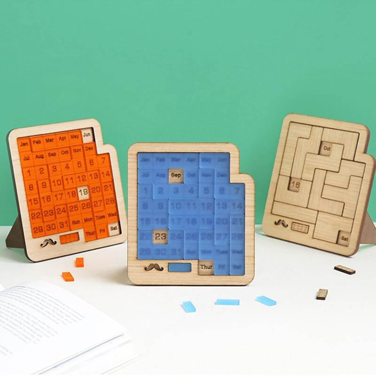 TOFOTL Daily Calendar Puzzle-Wooden Puzzles For Children Adults-A Puzzle To  Challenge 365+ Date,Office Puzzle Calendar Brain Game - Walmart.com