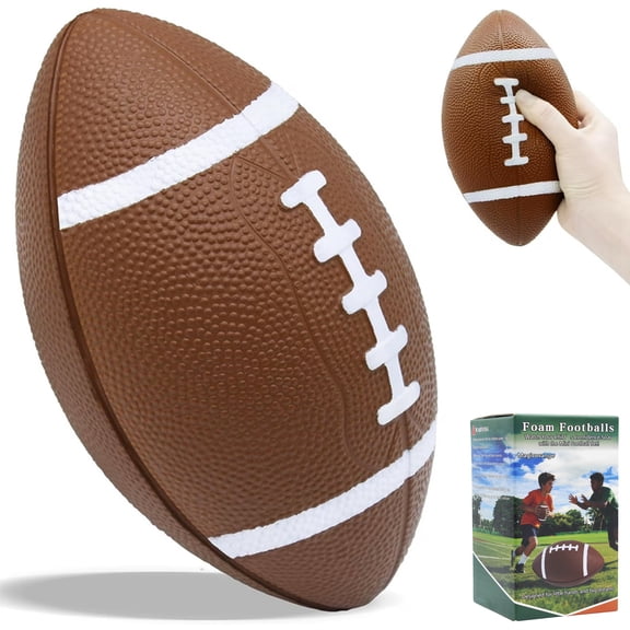 Magicorange Foam Football Mini, 7" Length Soft Football for Kids Youth Toddlers Indoor Outdoor Sports, Brown