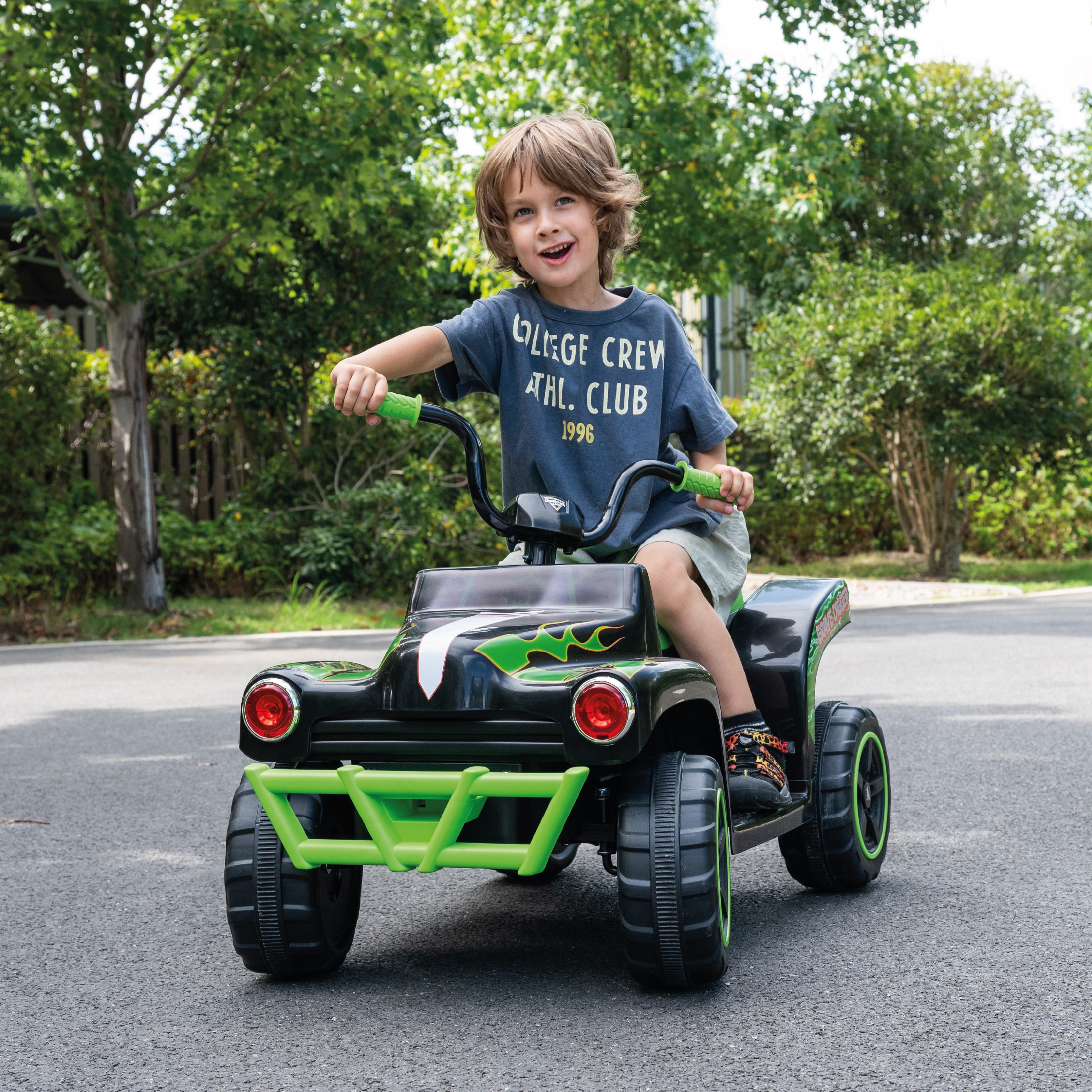 Monster Jam 12V Grave Digger Kids 1 Seat Ride-On ATV with 3.5 MPH Top Speed, Forward/Reverse Controls and Rechargeable Battery