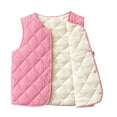 thumbnail image 1 of MIASHUI Vestes d'Hiver pour Enfants Garçons Filles Couleur Unie Col Rond Sans Manches, Rose, 4-5 Ans, 1 of 5