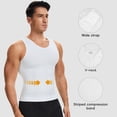 thumbnail image 4 of KIWI RATA 2 Packs Men's V‑Neck Workout Shirts Athletic Active Tops Compression Tank Top Tummy Control Stretchy Body Shaper Base Layer Abdomen Undershirt, 4 of 7