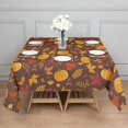 thumbnail image 3 of Fall Pumpkins Leaves Pattern Square Tablecloth,Waterproof Square Table Cover,Wipeable Spillproof Washable Table Cover for Home Kitchen Party Decor 52"x52"(132x132cm), 3 of 6