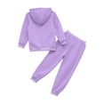 thumbnail image 2 of TiaoBug Kids Girls Hoodies Tracksuit Long Sleeve Sweatshirts with Jogger Sweatpants Set Purple-B 9-10, 2 of 7