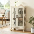 thumbnail image 2 of Miniyam Curio Display Cabinet with Light, Tempered Glass Doors, Adjustable Shelves, White, 2 of 11