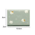 thumbnail image 2 of Cute Cartoon Cat Student PU Wallet, Fashionable Trifold Card Ladies Wallet Green, 2 of 5