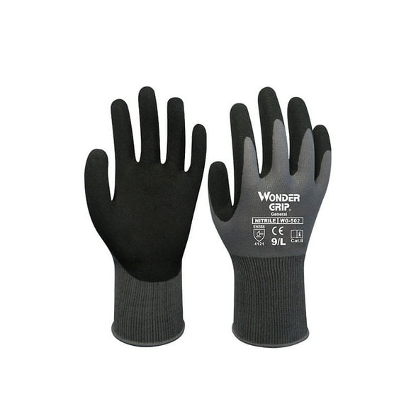 Work Gloves Pu Coated Nylon Polyurethane Safety Work Gloves, Gray Polyurethane Coated, Knit Wrist Cuff,Ideal For Light Duty Work