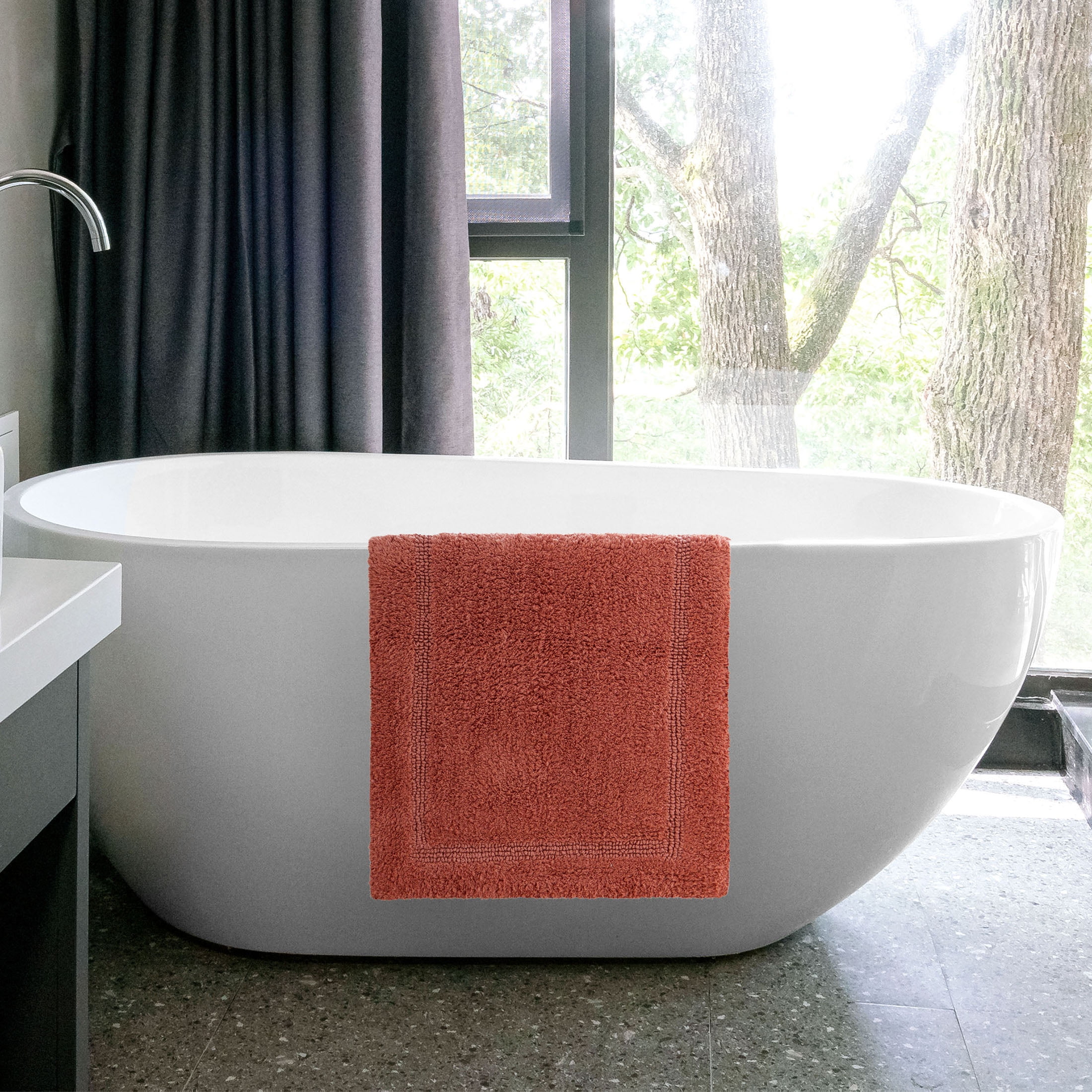 Better Homes & Gardens Cotton Reversible Bath Rug, Old Rose, 17" x 24"