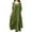 Green, variant on Ichuanyi Woman Dress, Summer Women's Fashion Plus Size Round-Neck Solid Long Dress Helf Sleeve Buttons Dress
