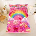 thumbnail image 4 of Manfei Cute Lollipop Queen Sheets, Heart Butterfly Queen Sheet Sets, Hot Pink, 4 Pieces, 1 Flat Sheet, 1 Fitted Sheet and 2 Pillowcases, 4 of 6