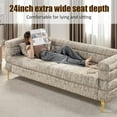 thumbnail image 2 of VanAcc Modern Sofa Couch, 24" Extra Deep Seat Sectional Sofa for Living Room, Bouclé Couch Sofa, Armchair Sofa, Calico, 2 of 5