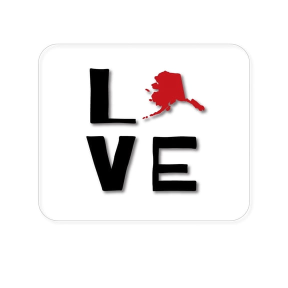 DistinctInk Mouse Pad - 1/4" Foam Rubber - Alaska - Love Black & Red