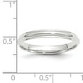 thumbnail image 3 of Primal Gold 14 Karat White Gold 3mm Half-Round with Edge Band Size 8, 3 of 5