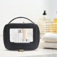 thumbnail image 5 of Bolsa de cosméticos de maquillaje portátil, contenedor impermeable multifuncional, organizador de almacenamiento de gran capacidad, PU para artículos Negro Colco Neceser de viaje, 5 of 8