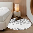 thumbnail image 2 of Round Rug 4Ft Washable Non-Slip, Black Leaves Circle Area Rugs for Living Room Bedroom, Summer Botanical Indoor Floor Mats Carpet Runner for Home Decor Aesthetic, 2 of 8