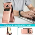 thumbnail image 3 of Phone Case for Samsung Galaxy S8 with Tempered Glass Screen Protector and Credit Card Holder Wallet Cover Stand Leather Cell Accessories Glaxay S 8 Gaxaly 8S Edge SM-G950U Cases Women Men Rose Gold, 3 of 7