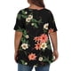 thumbnail image 5 of Camiseta de Manga Corta de Cuello en V Sólido Casual, Camisetas de Manga Corta para las Mujeres, 5 of 6