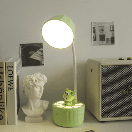 

LED Desk Lamp Small Desk Lamp with Night Light Cute Kids Lamp for Bedrooms Mini Eye-Caring Portable Reading Light for Girls Students Gift Cute Lamps Desk---Green