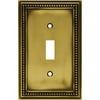 Brainerd Beaded Tumbled Antique Brass - Single Toggle Switch Plates