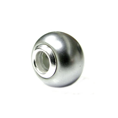 - Queenberry Light Grey Simulated Crystal Pearl with Sterling Silver Grommets European Style Bead Charm Fits Pandora