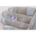 thumbnail image 2 of Sterling Silver Mystic Rainbow Earrings Iridescent Clear Faceted Marquise Pink Purple Green Designed for Adult Women, 2 of 5