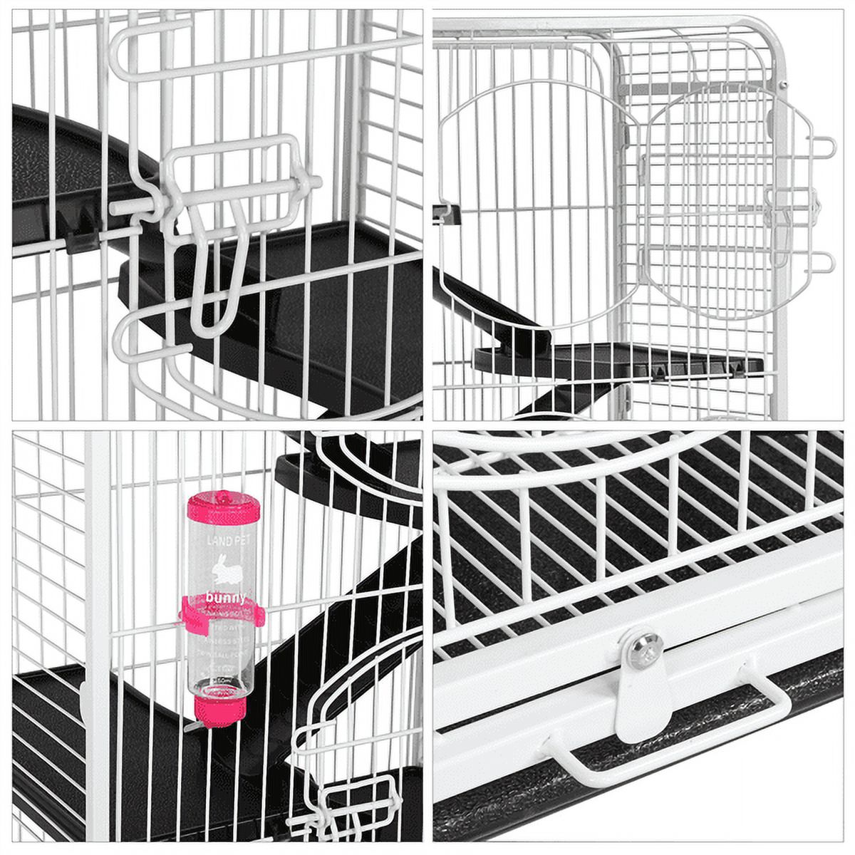 Alden Design 6 Level Rolling Large Pet Cage with 3 Doors, Pet Bowl, and Water Bottle for Small Animals, White - image 3 of 9