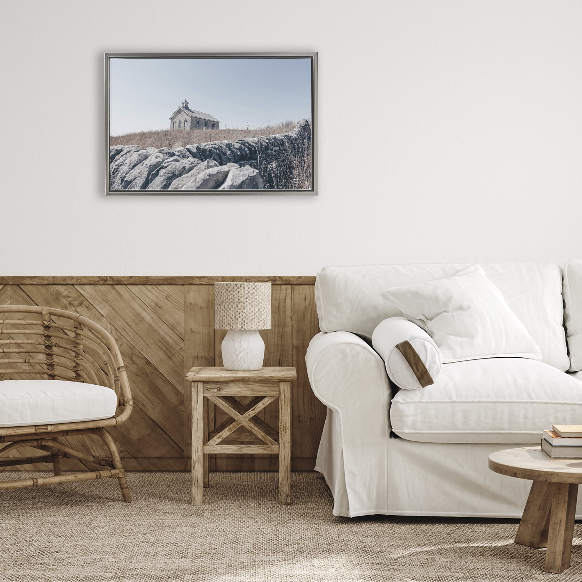 Stupell Industries One Room Schoolhouse Gray Framed Floater Canvas Wall Art, design by Nathan Larson