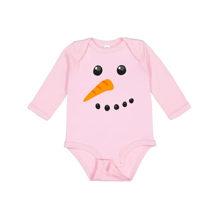 

Inktastic Snowman Face Gift Baby Boy or Baby Girl Long Sleeve Bodysuit