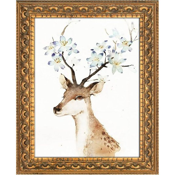 11x14 Ornate Finish Photo Frame, with White Mat for 8x10 Picture & Real Glass, Color: Bronze