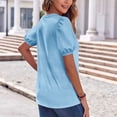 thumbnail image 7 of Womens Shirts Plus Size Fashion V Neck Short Sleeve Button Tops Dressy Casual Blouses Summer Clothes, 7 of 7