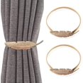 thumbnail image 1 of 2pcs Magnetic Curtain Tiebacks, Magnetic Curtain Tiebacks, Window Alloy Curtain Tiebacks for Curtains (Gold Foil), 1 of 5
