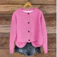 thumbnail image 2 of biudgviw Cardigan for Women Trendy Long Sleeve Button Down Shirts Comfy Soft Crew Neck Knit Sweaters Going Out Outfits, 2 of 4