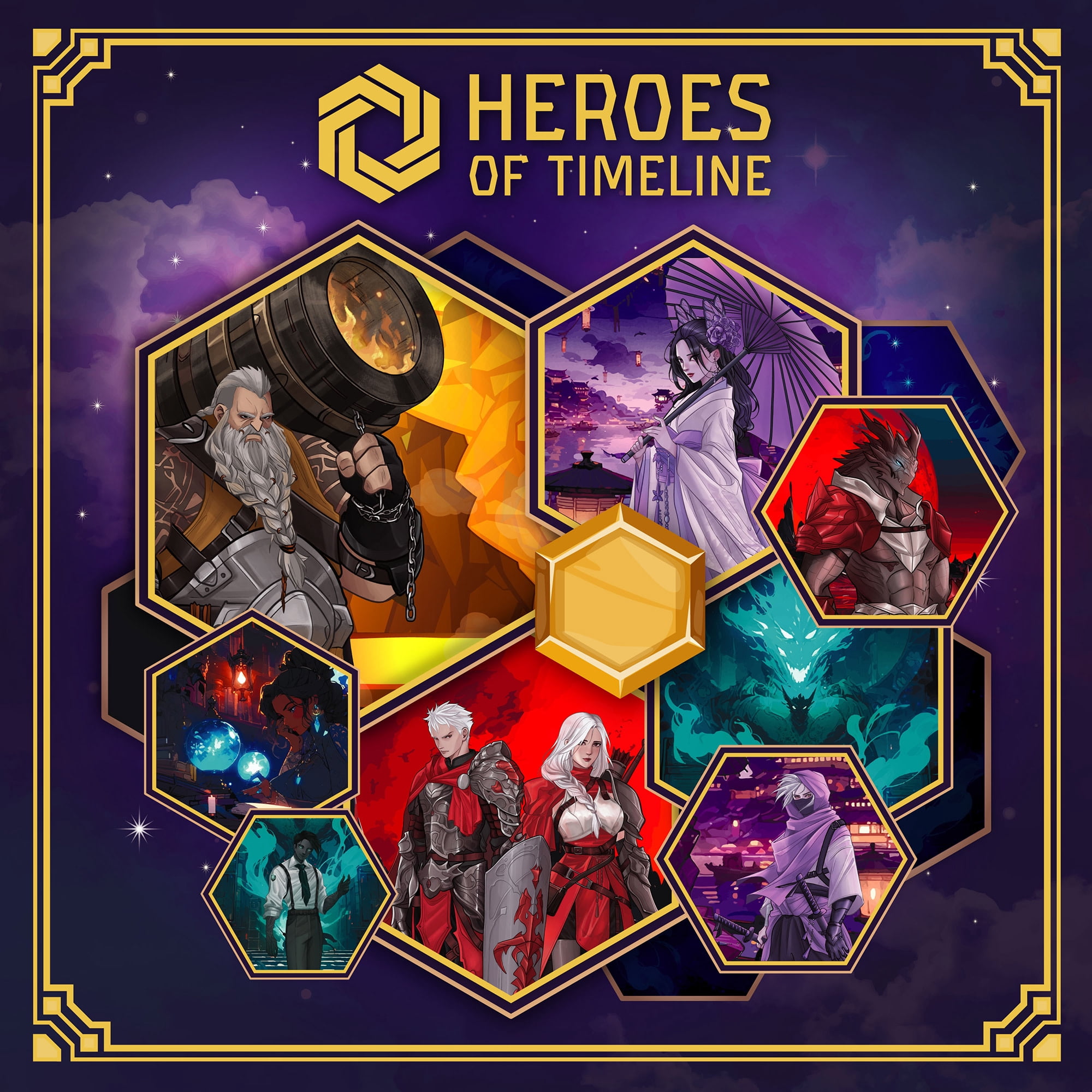 Heroes of Timeline - Fantasy Strategy Combat Board Game, Asymmetric Arena, Abstract Grid Movement, Unique Hero Abilities, Ages 14+, 2 Players, 20+ Min