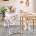 thumbnail image 3 of Costway Silla Plegable Para Bebés Y Niños Pequeños, Trona Convertible 3 En 1 Con Altura Ajustable, Respaldo, Reposapiés, Cinturón De Seguridad De 5 Puntos, Bandeja, Para Bebés Con Ruedas Bloqueables, 3 of 3
