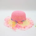 thumbnail image 2 of Posijego Little Girls Sun Protection Hat Toddler Girls Straw Hat Wide Brim Beach Vacation Breathable Sun Hat, 2 of 3