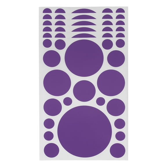 Unique Bargains 6 Pcs Mall Large Round Dots Gift stickers Purple