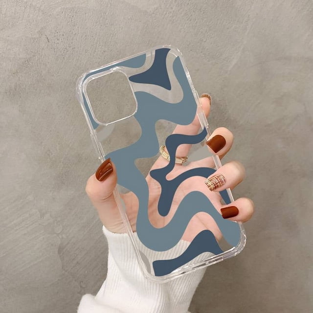 Funda de teléfono con patrón abstracto de remolino líquido en Beige y verde salvia para iPhone 11, 12 pro, XS MAX, 8, 7, 6, 6S Plus, X, 5S, SE, 2020, XR
