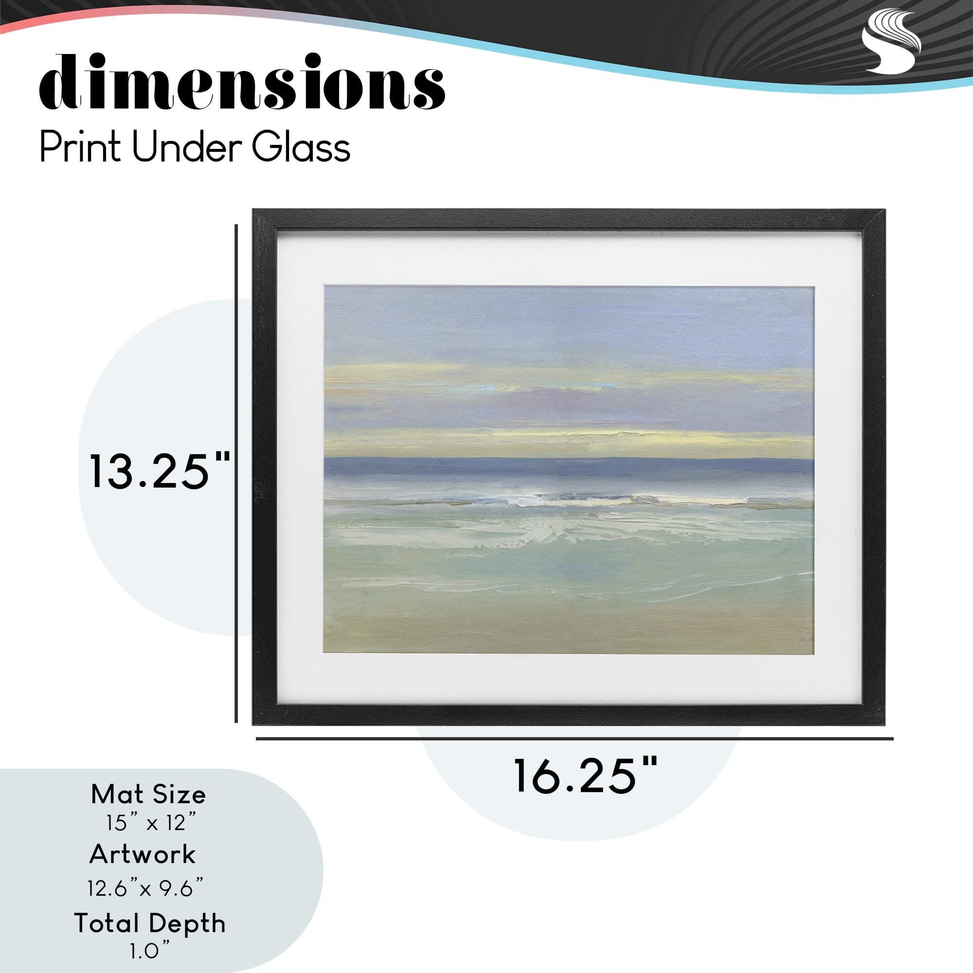 Stupell Industries Tranquil Coastal Morning Waves Black Framed Print Under Glass, design by Sally Swatland